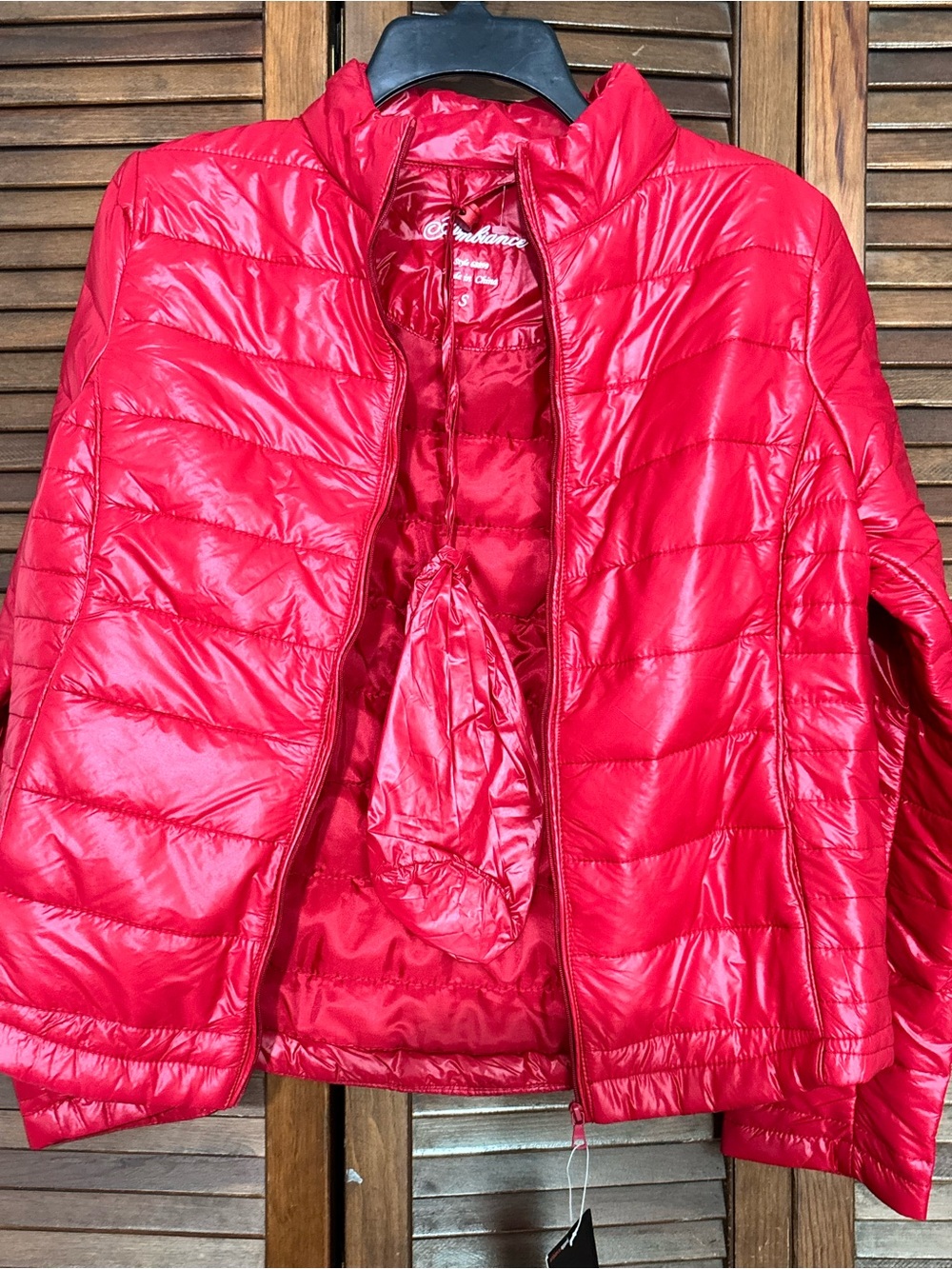 Ambiance Red Lightweight packable Puffer Jacket - Women